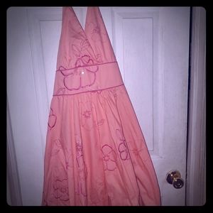 Girls size 12. Peach/Orange Holter Sundress